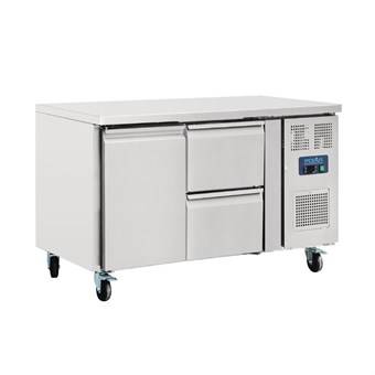 Polar U-serie koelwerkbank 1 deur en 2 laden 282L