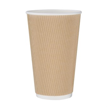 Fiesta Recyclable koffiebeker ribbelwand kraft 455ml (25 stuks)