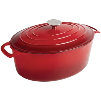 Vogue ovale inductie braadpan rood 5Ltr