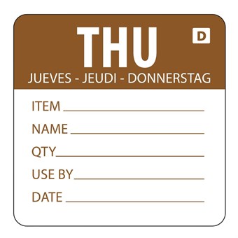 Hygiplas oplosbare kleurcode voedseletiketten donderdag (250 stuks)