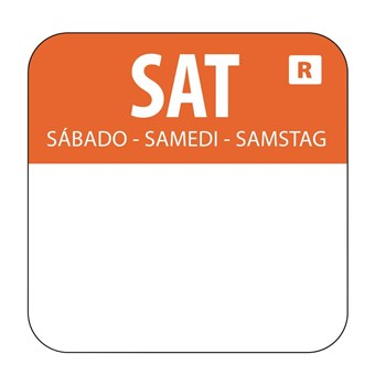 Hygiplas voedseletiketten zaterdag kleurcode oranje (1000 stuks)