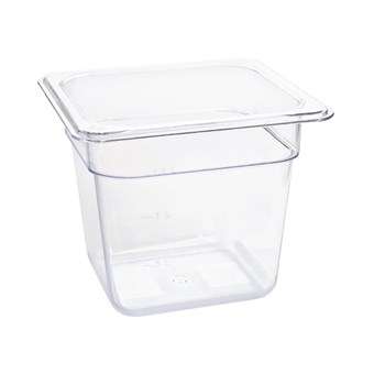 Vogue polycarbonaat 1/6 gastronorm container 150mm transparant