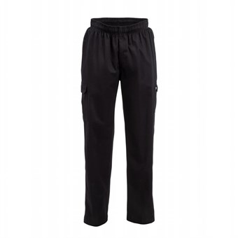 Chef Works unisex slim fit cargo broek zwart