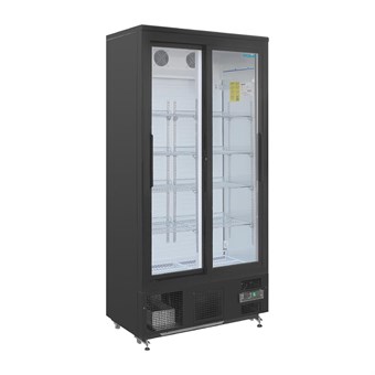 Polar G-serie staande barkoeling/display koeling met schuifdeuren 490L zwart