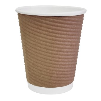 Fiesta Recyclable Hot Cups met gerimpelde wand lichtbruin 23cl x500 (500 stuks)