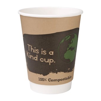 500 Fiesta Compostable composteerbare dubbelwandige koffiebekers 35,5cl (500 stuks)