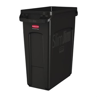 Rubbermaid Slim Jim afvalbak met ventilatiekanalen zwart 60Ltr