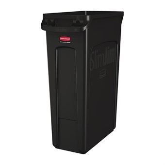 Rubbermaid Slim Jim afvalbak met ventilatiekanalen zwart 87Ltr
