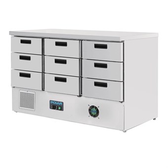 Polar G-serie koelwerkbank met 9 lades 368Ltr