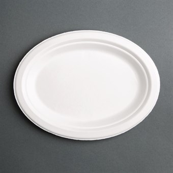 Fiesta Compostable composteerbare bagasse borden ovaal (50 stuks)