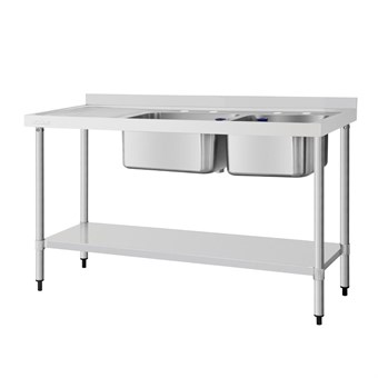 Vogue dubbele spoeltafel spoelbak links