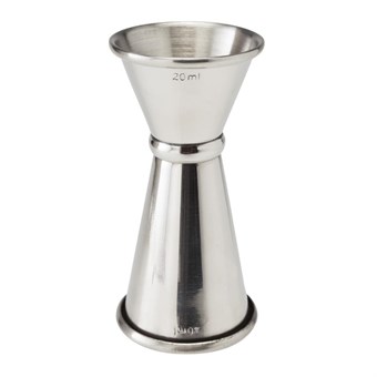 Beaumont RVS Gestreepte Jigger Maat 20ml/40ml