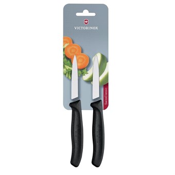 Victorinox Puntig Schilmesje 8cm Zwart (2 stuks)