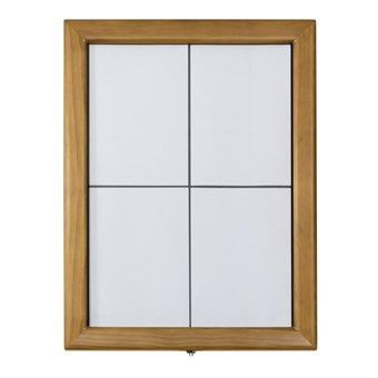 Securit Teak wit LED informatie 4xA4 display (excl paal en voet)