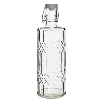 Olympia geo glazen waterfles met stop 1 liter (6 stuks)