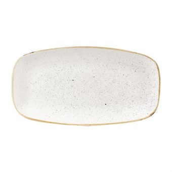 Churchill Stonecast Barley White Chefs Ovaal Bord 35.2 x 18.7cm (6 stuks)