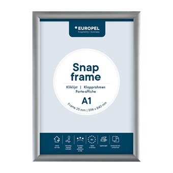 Europel Snap Frame A1 25mm Zilver