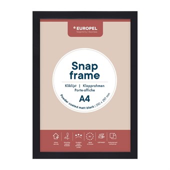 Europel Klapframe A4 25mm Mat Zwart