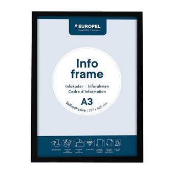 Europel Info Kader / Zelfklevende Set 2 Stuks A3 Zwart