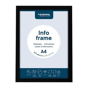 Europel Infokader / Zelfklevende Set Van 2 Stuks A4 Zwart