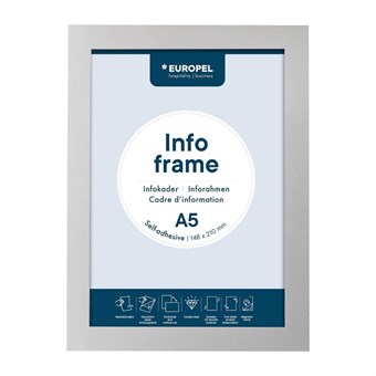 Europel Infokader / Zelfklevende Set 2 Stuks A5 Zilver