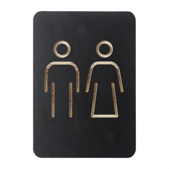 Europeel Pictogram Bord Mannen/Vrouwen Zwart