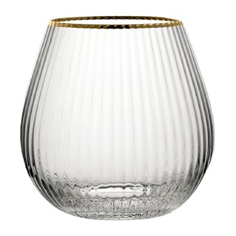 Utopia Hayworth Stemless Gin Glazen Met Gouden Rand, 650ml (6 stuks)