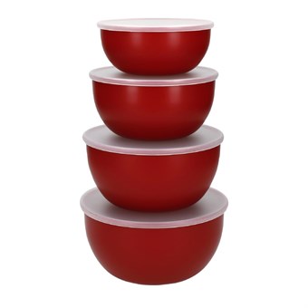 Kitchenaid Voorbereidingskommen Met Deksel Empire Rood (4 stuks)
