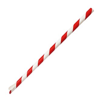 Fiesta Composteerbare Papieren Lepelrietje Rood & Wit Gestreept 210x8mm (250 stuks)