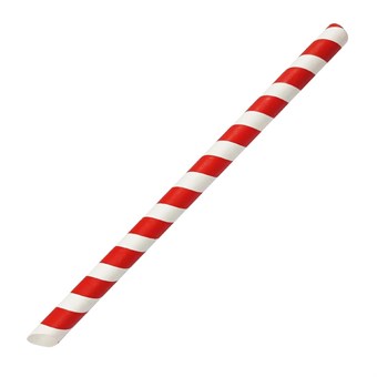 Fiesta Composteerbare Bubble Tea Rietjes Rood & Wit 12X210mm (150 stuks)