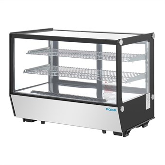 Polar G-Serie aanrecht model Display Koelkast Zwarte Vierkante Glas 160Ltr