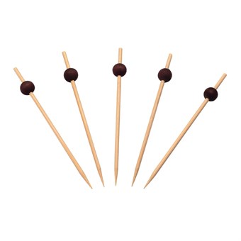 Sier Disposables Bamboeprikker met Zwarte Bal 120 mm (250 stuks)