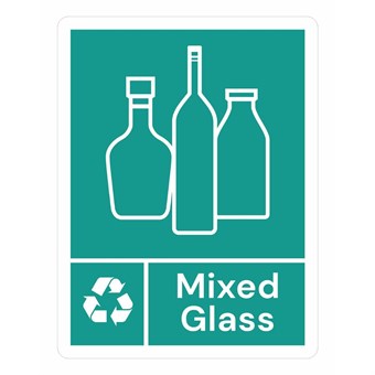 Jantex Slim Bin Label - Gemengd glas