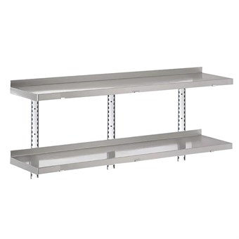 Gastro-M complete wandrek 2 niveaus 160x40cm - volledige montageset (excl. schroeven)