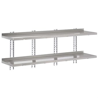 Gastro-M complete wandrek 2 niveaus 180x40cm - volledige montageset (excl. schroeven)
