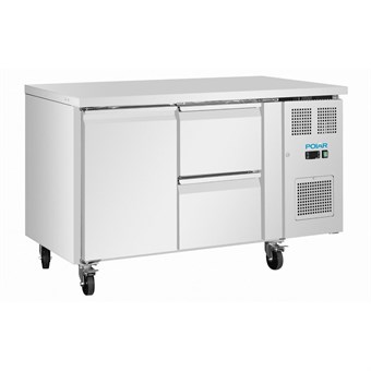 Polar U-Series koelwerkbank met 1 deur en 2 laden
